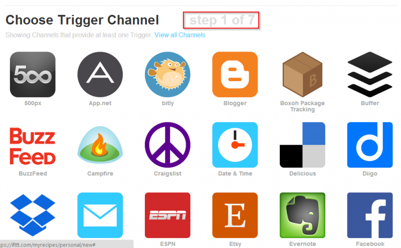 Choose the Trigger Channel in IFTTT
